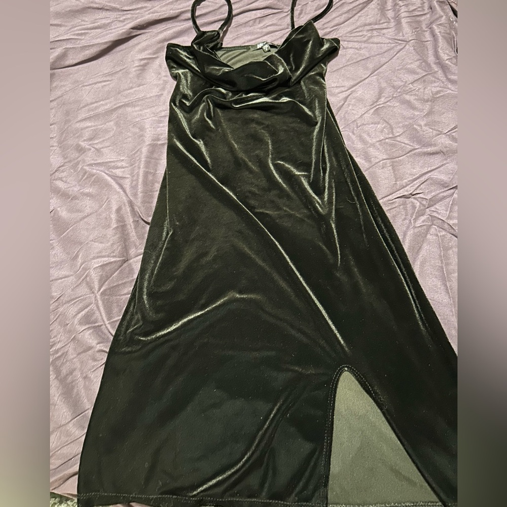 Black velvet dress
